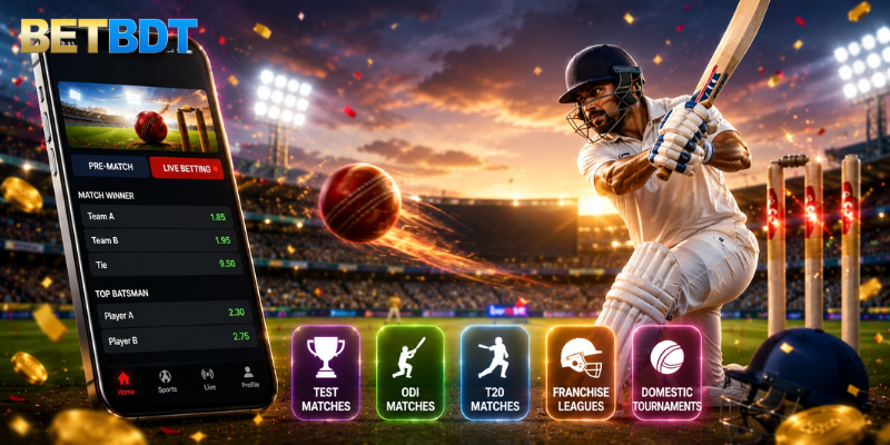 Baji cricket betting lets players wager on domestic and international cricket matches.